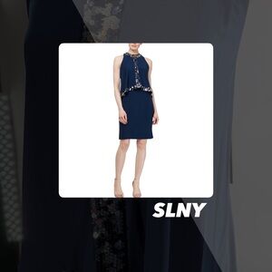 NWT SLNY Sequin Trim Popover Dress